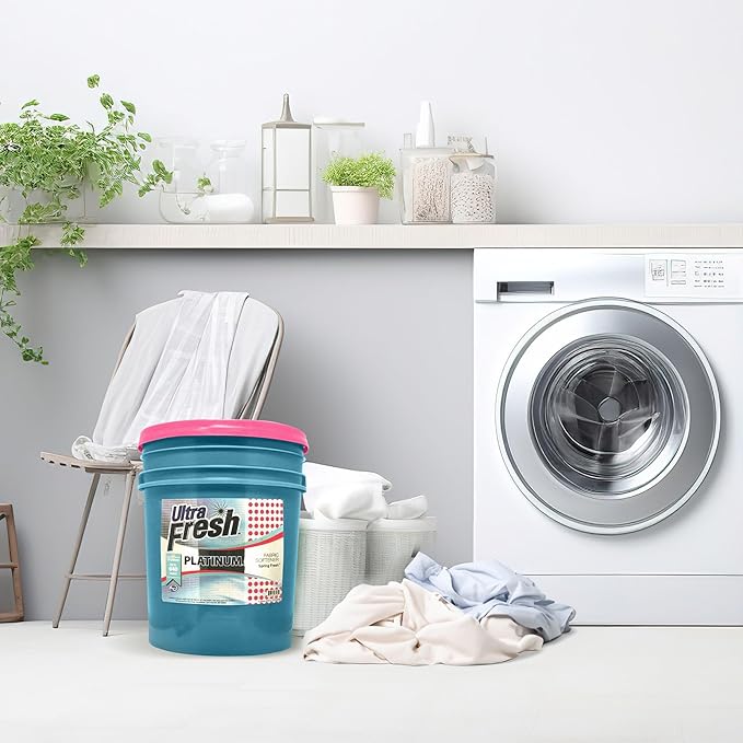 Ultra Fresh Platinum 5 Gallon Spring Fresh Scented Fabric Softener Liquid with Pump for Easy Dispensing for Up to 640 Laundry Loads (2 Pack)