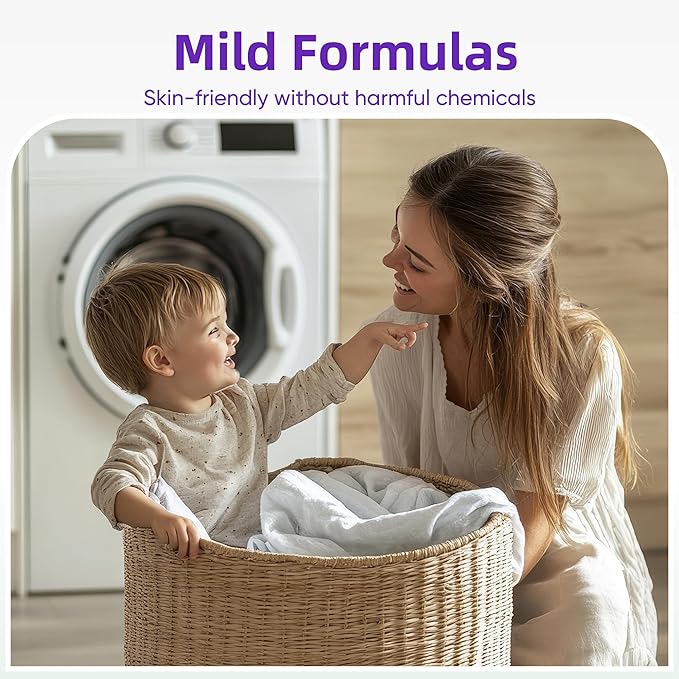 Travel Laundry Detergent Sheets Eco-friendly 120 Loads Fisroa Clothes Washing Detergent Sheets Plastic-Free Washer Strips, Lavender Liquidless Laundry Strips