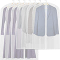 Simple Houseware 40/50-Inch Clear Garment Bags with Zipper for Suits, Dresses, Costumes, Uniforms - 7 Pack