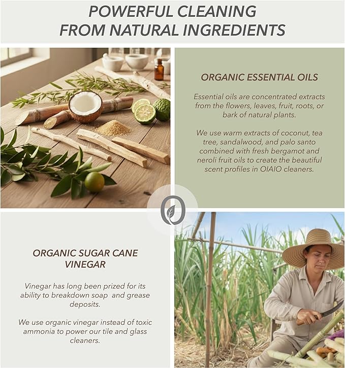 Non-Toxic Stone Countertop Cleaner - Natural Organic Ingredients that Truly Perform - 24oz - Light Coconut & Tea Tree Scent