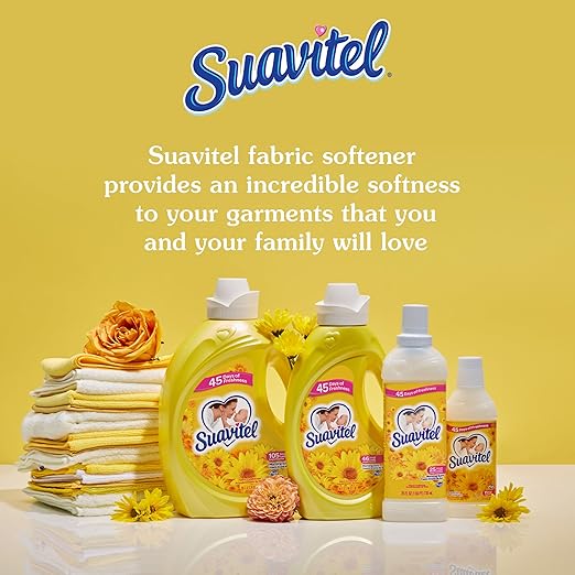 Suavitel Liquid Fabric Conditioner, Laundry Fabric Softener, Morning Sun Scent, 11 oz, Enough Liquid For 11 Small Loads