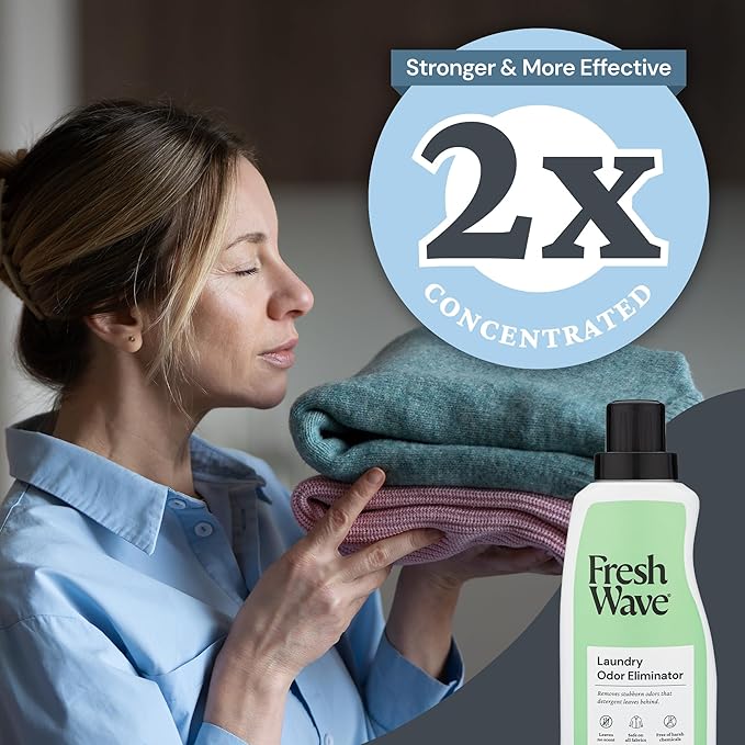 Fresh Wave Odor Removing Laundry Booster, 24 fl. Oz., Pack of 2 - Laundry Scent Booster, Safer Odor Relief, Natural Plant-Based Odor Eliminator, Pet Bedding, Activewear, Blankets & Fabrics