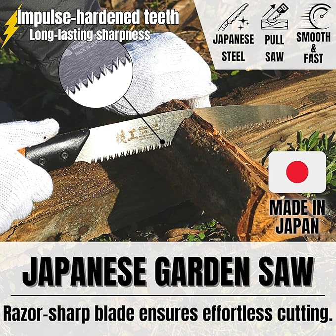 KAKURI Japanese Pruning Saw 8.2" for Tree Trimming - Replacement Blade (1 pc) - Made in Japan