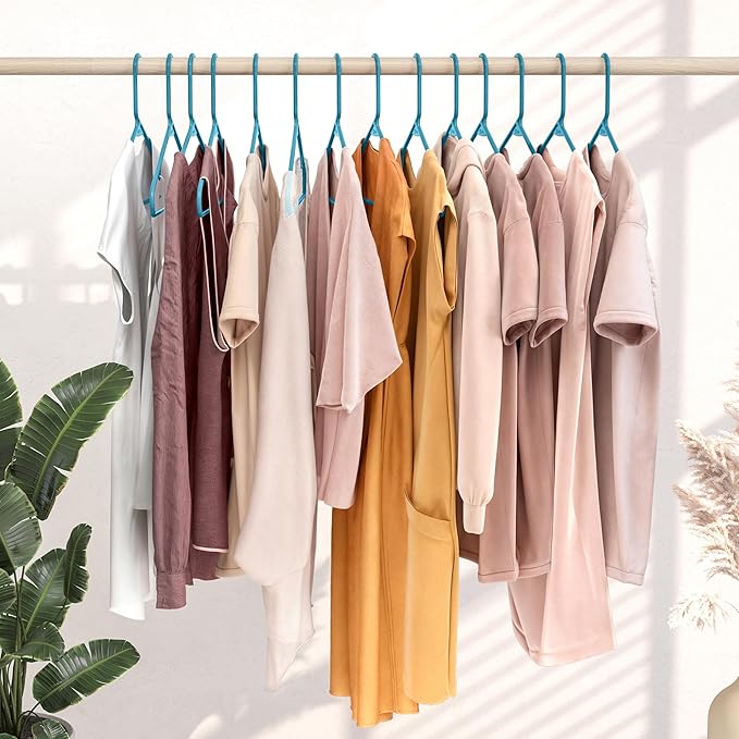 Plastic Hangers 20 Pack Blue - Clothes Hangers - Makes The Perfect Coat Hanger and General Space Saving Clothes Hangers for Closet - Percheros Ganchos para Colgar Ropa Hangars