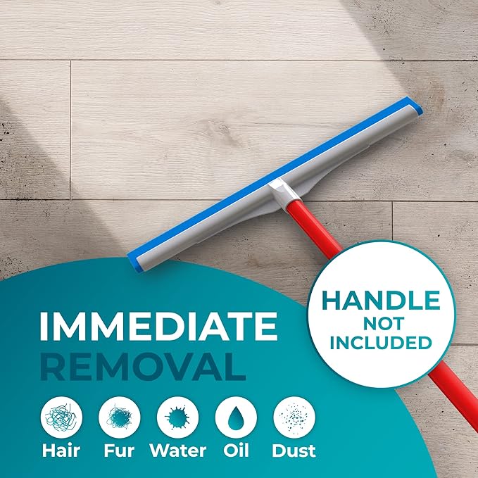 HeloMorSqueegee Broom Scrubbing Brush with Telescopic Long Handle for Garage, Patio, Deck, Tile and Shower (16 Inch (3 Pack))