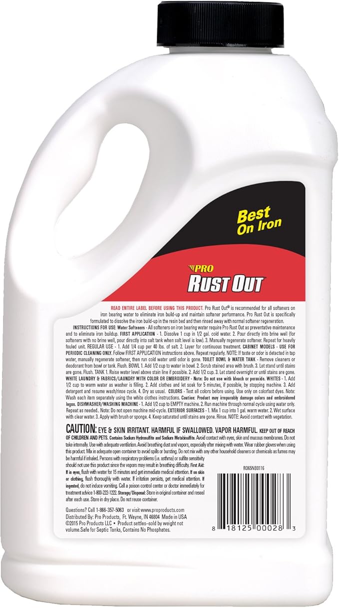 Pro Products Rust Out RO05B Water Softener Cleaner And Iron Remover, 4.75 lb. Bottle, 3 Pack