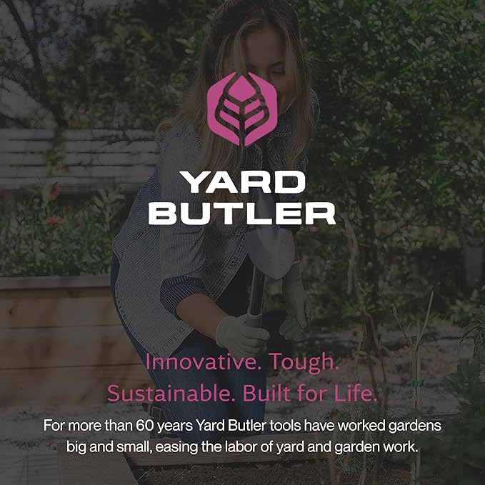 Yard Butler Terra Garden Hand Tools - Weeding Hand Tiller Tool for Efficient Gardening - Weed Remover Tool for Lawn & Garden Care - Durable Gardening Accessory, Planter