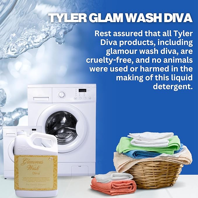 Worldwide Nutrition Bundle Compatible with Tyler Glamorous Wash Diva Laundry Liquid Detergent - Hand and Machine Washable Diva Laundry Detergent - 1.89L (64 Fl Oz) Detergent with Keychain