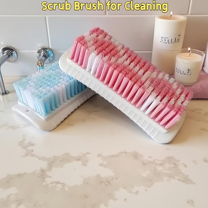 4 Pack Scrub Brush for Cleaning Scrubbing Brush with Stiff Bristle Multi-Purpose Heavy Duty Scrub Brushes,Deep Cleaning Brushes for Bathroom, Floor, Shower, Carpet, Bathtub, Sink Outdoor, Multi-Color