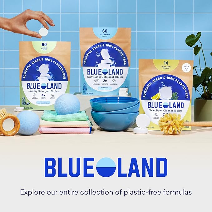 BLUELAND Bathroom Cleaner, 4-Pack Refill, Eucalyptus Mint Scent, Eco-Friendly Cleaning Supplies, 4 x 24 Fl oz