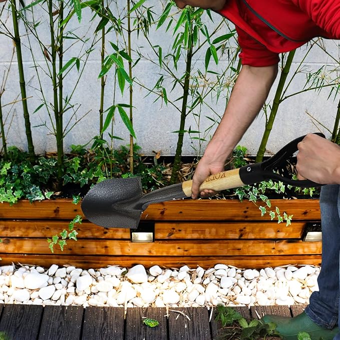 Small Shovel ,Short Handle Shovel ,Overall Length 28 Inches ,Kids Shovels for Digging ,Shovels for Gardening,Metal Sand Shovel, Metal + Wooden