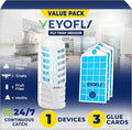 VEYOFLY Fruit Fly Trap Indoor (1 Device + 3 Refills), Gnat Catcher, Plug-in Light Insect Trap for House, Bug Killer