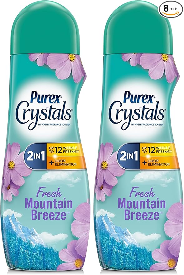 Purex Crystals in-Wash Fragrance and Scent Booster, Fresh Mountain Breeze, 21 Ounce (Pack of 2)