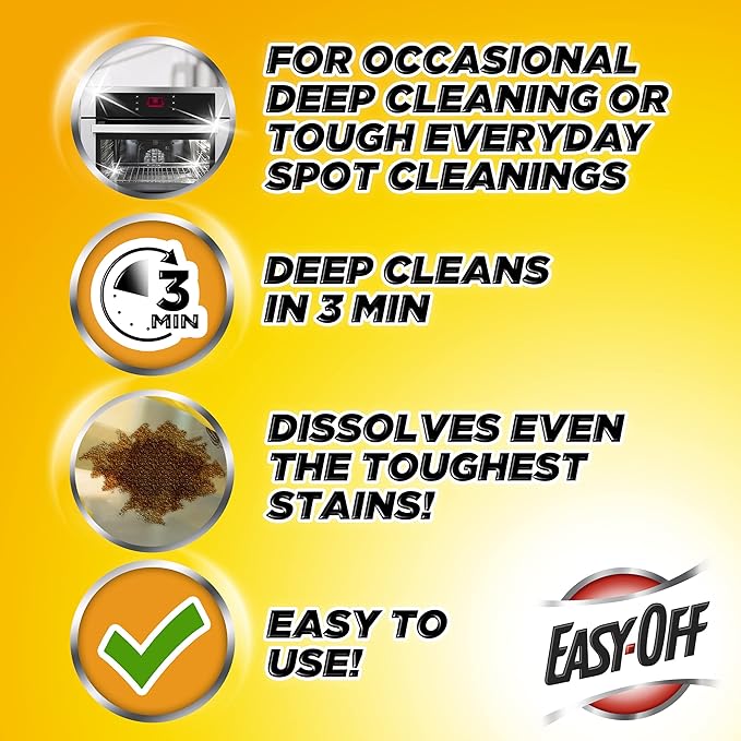 Easy Off Heavy Duty Oven Cleaner Foam, Removes Grease & Burned-On Food, For Ovens, Grill Grates & More 14.5oz (2-count)