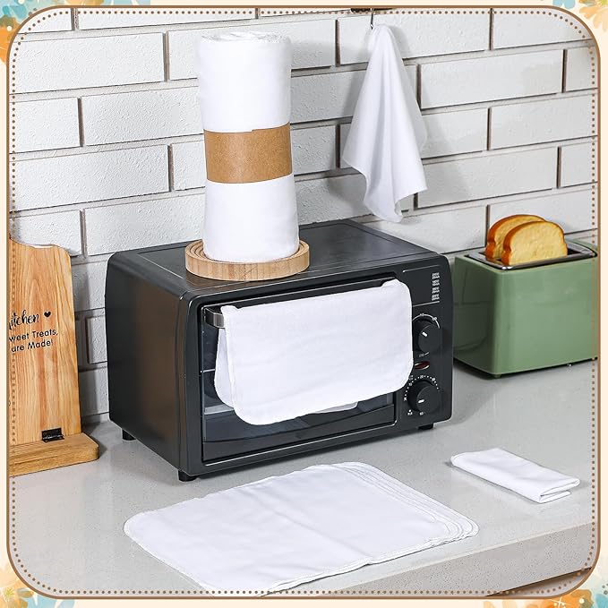 36 Pack Classic Reusable Cleaning Cloths Washable Cotton Kitchen Towels for Home(White)
