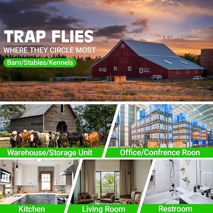 50 Pack Window Fly Traps Sticky Non-Toxic Clear Fly Paper Indoor for Home. No Mess Flies Window Sticky Traps Bug Flies Strips Indoors