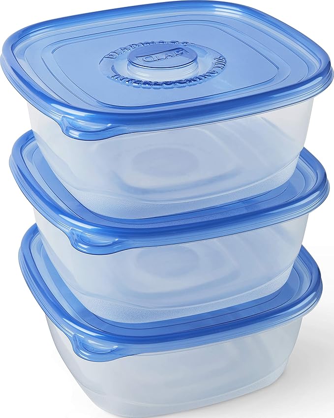 GladWare Family Size Food Storage Containers, XL | Large Square Food Storage, Containers Hold up to 104 Ounces of Food, Large Set 3 Count Food Containers | Tupperware, Plastic Food Container