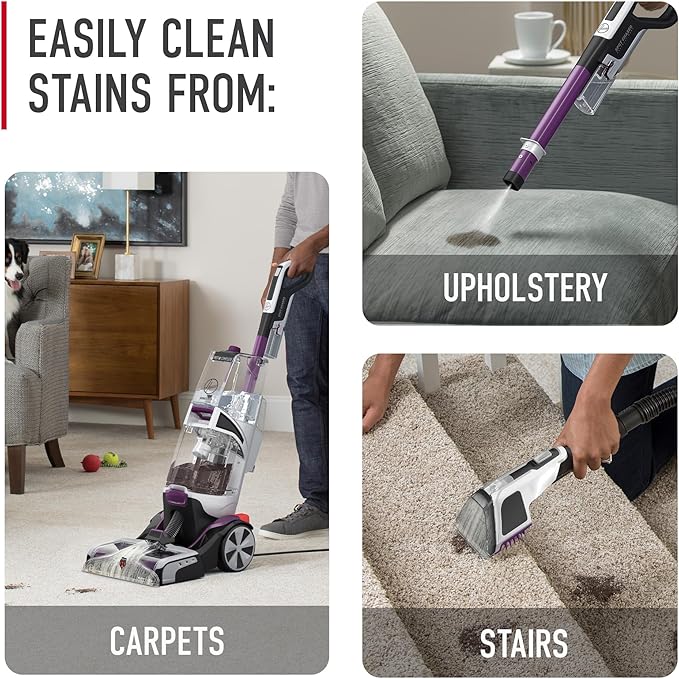 Hoover SmartWash Pet Automatic Carpet Cleaner Machine, with Spot Chaser Stain Remover Wand + 64 oz Pet Carpet Cleaner Solution, Deep Cleaning Carpet Shampoo, AH31925