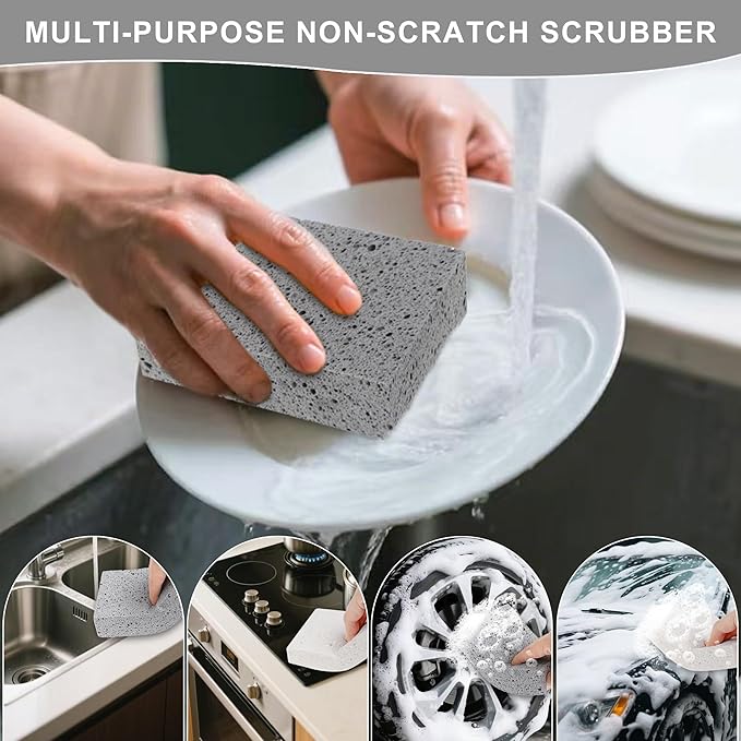 Extra Large Dish Sponges Kitchen for Cleaning, Natural Cellulose Sponges Reusable and Biodegradable, Non Scratch Sponge for Dishes Household Use (2-Pack)