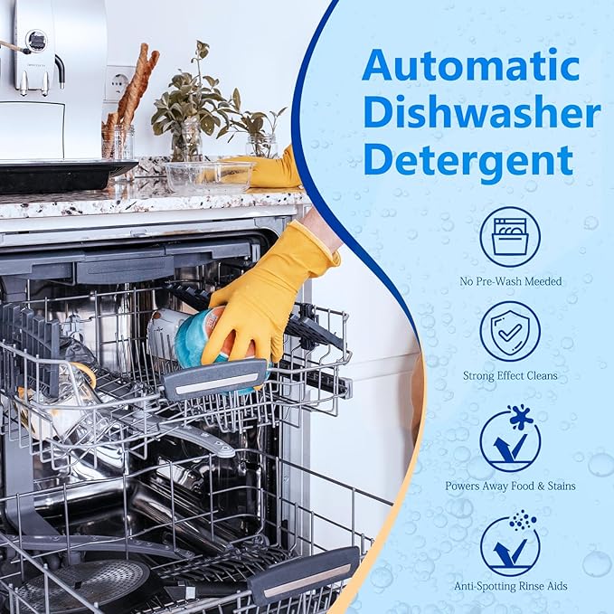 32 Count Dishwasher Pods, No Pre-Rinse Dishwasher Detergent Soap On Stain and Grease, Leaving a Virtually Spotless Shine,Dishwasher Detergent for Deep Cleaning
