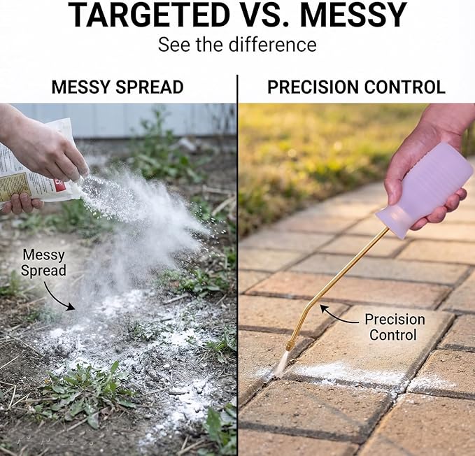 Diatomaceous Earth Duster, 230ml Large, Powder Duster Kit with Long Copper Tube & Folding Funnel, Indoor Outdoor Silicone Sprayer Heavy Duty Bulb Applicator for Home and Garden(White)