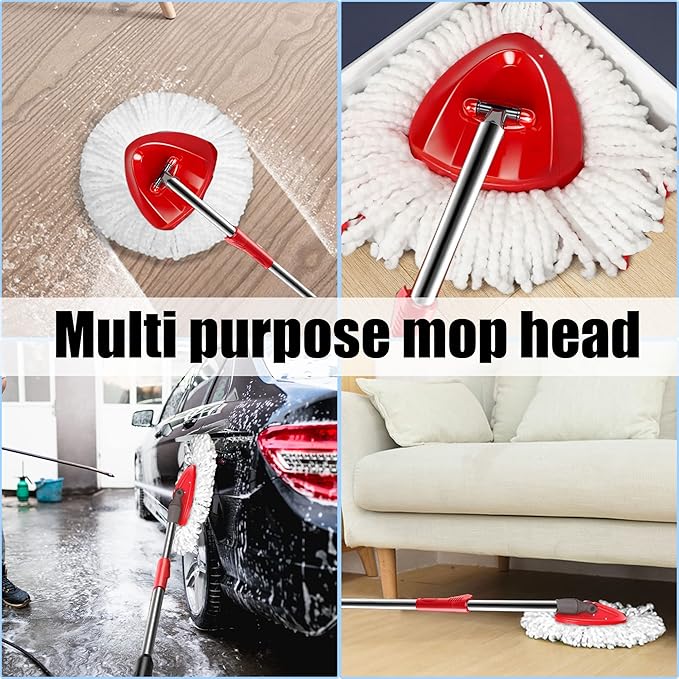 8 Pack Mop Replacement Head, Ailengy 100% Microfiber Mop Refills Spin Mop Replacement Head, 360 Micro Spin Cleaning Replacement Mop Heads for Easy House Cleaning Floor Mopping