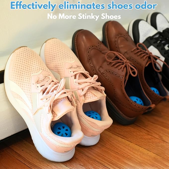 Air Jungles Shoe Deodorizer Balls 6 Ct, Fresh Linen Scent, Odor Remover Balls for Sneakers, Gym Bags, Lockers, and Drawers, Essential Oil Provides Natural Freshness