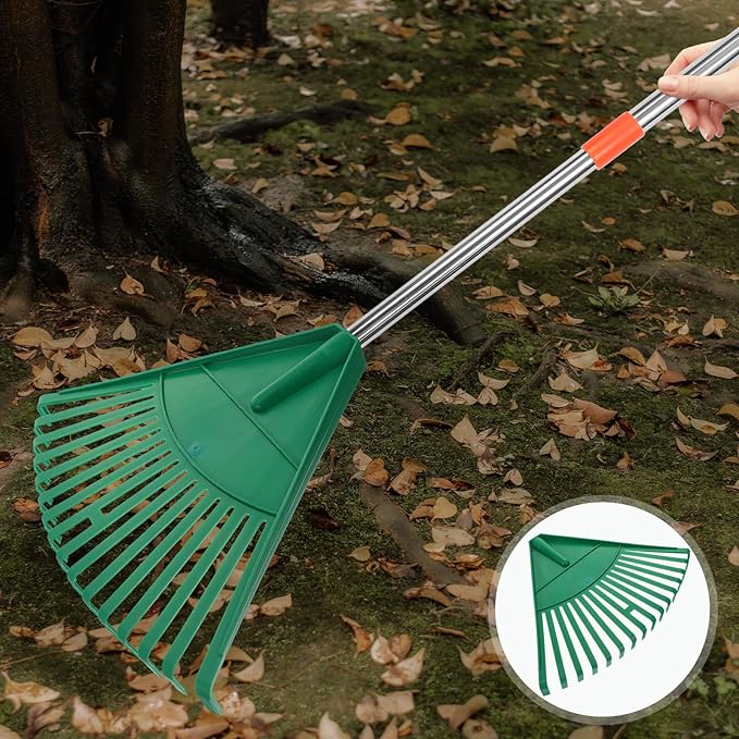 Yardwe Plastic Rake Head Garden Leaf Rake Head Replacement Lawn Shrub for Yard Sweep Picking Up Leaves (Without Handle)