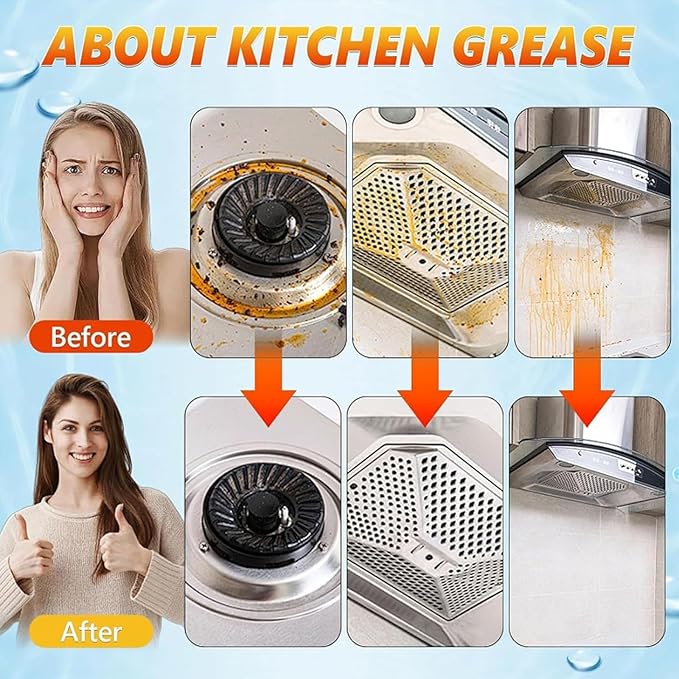Heavy Oil Cleaner Stain, 500ml Clean Kitchens Up Kitchen Oil Stains, Degreaser Cleaner Heavy Duty, All Purpose Grease Cleaning For Household, Oven, Stove, Cookware, Range Hood, Cabinets (1pcs)