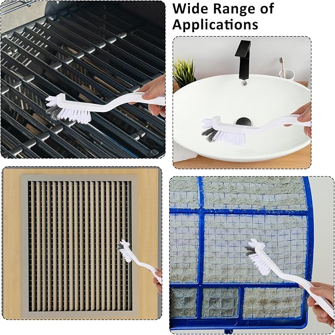 4Pcs Kitchen Scrub Brush, Angle Cleaning Brush, Right Angle Scrub Brush for Sink Household Dish Pot Pan Edge Corners, for Small Space Crevice Cleaning with Stiff Bristles (4)