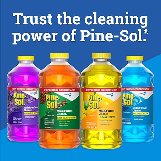 CloroxPro Pine-Sol Multi-Surface Cleaner, All Purpose Cleaner, Lemon Fresh, 80 Fluid Ounces, Pack of 3 (Package May Vary)