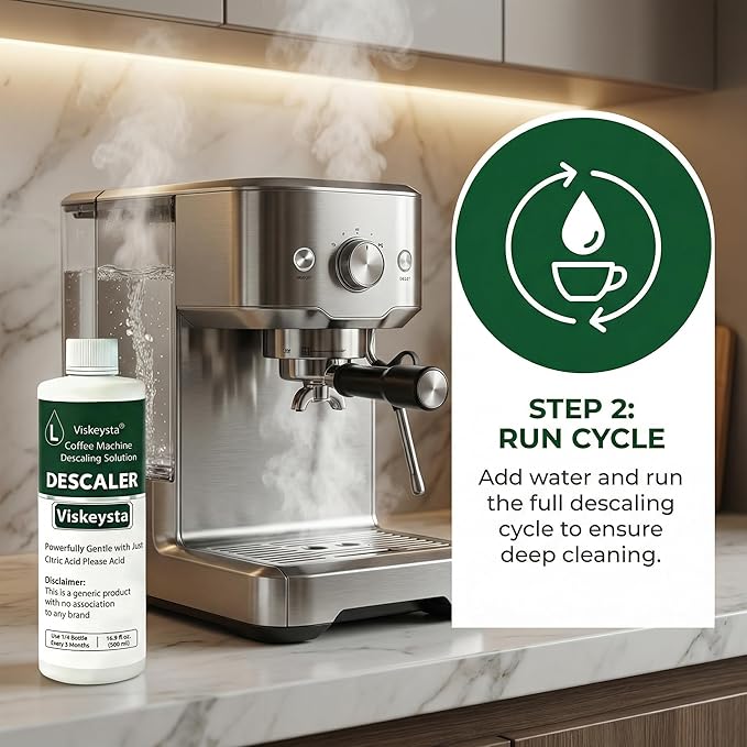 Gentle Descaling Compatible with Casabrews Coffee Machines, 500ml Bottle for 4 Uses