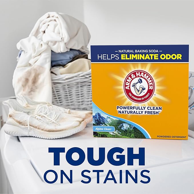 ARM & HAMMER Powder Laundry Detergent, Alpine Clean, 9.56 lb, 155 Loads (Pack of 3)