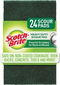 Scotch-Brite Heavy Duty Scour Pads, 24 Scouring Pads, Green Scrub Pads, Scouring Pad, Scrub Pads for Dishes, Best for the Kitchen, Garage and Outdoors