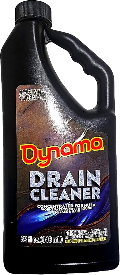 Dynamo drain cleaner, kitchen sink grease and clog remover,professional strength,32 fl 0z.