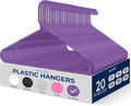 SereneLife Premium 20 Pack Plastic Hangers, Lightweight, Durable, Space Saving Clothes Organizers, Suitable for Shirts, Sweaters, Hoodies, Dresses, Kids Clothes, Good for Home Organization (Purple)