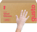 GUSTO Disposable Vinyl Gloves – Clear, Latex-Free, Powder-Free, BPA-Free – Safe for Food Handling, Cooking & Cleaning