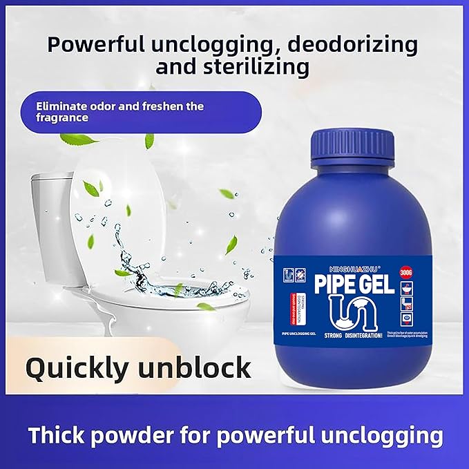 Professional Grade Drain Cleaner, Heavy Duty Pipe Unblocker for Kitchen Sink, Shower, Bathtub, Chemical Drain Opener
