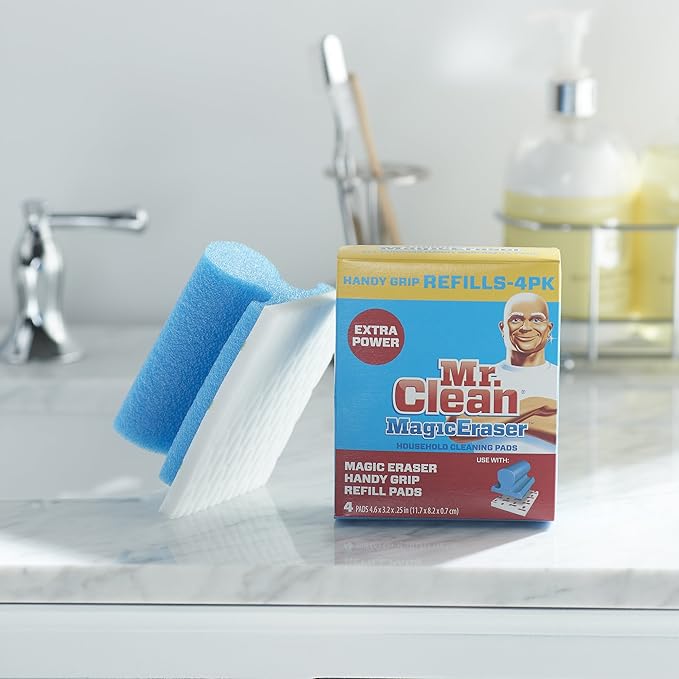 Mr. Clean Magic Eraser Handy-Grip All Purpose Refill Pads, White (Pack of 4)