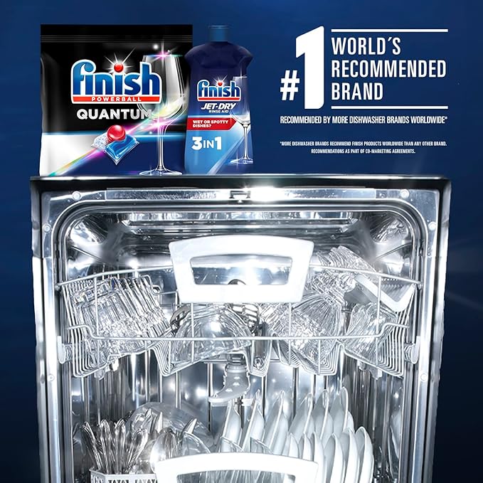Finish - Quantum - 64ct - Dishwasher Detergent - Powerball - Ultimate Clean & Shine - Dishwashing Tablets - Dish Tabs (Pack of 3)
