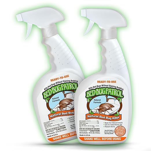 Natural Killer – 24oz Bottle (2 Pack) – Child & Pet Safe, Non-Toxic Formula for Home, Office, Vehicles, Mattresses, Couches, Baseboards & More – Eco-Friendly Bed Insect Treatment