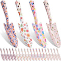 24 Pcs Floral Garden Shovels Bulk Gardening Gift for Women Heavy Duty Garden Tools Floral Hand Shovel for Mom Employees Birthday Thank You Gifts(Pink Flowers)