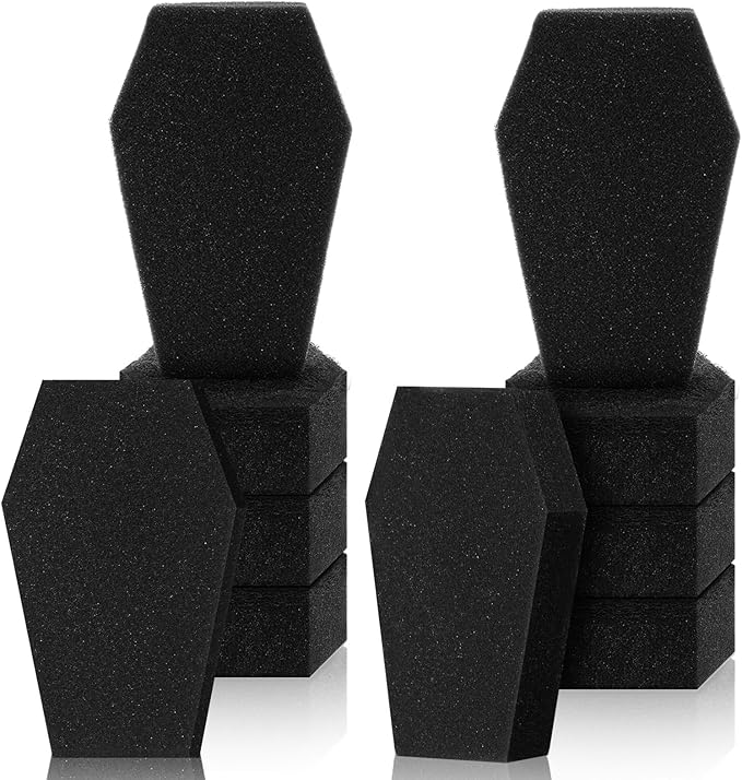 Tioncy 12 Pack Gothic Kitchen Decor Bulk Dual Sided Scrubber Gothic Sponges Dishwashing Non Scratch Coffin Kitchen Accessories Dish Scouring, Black