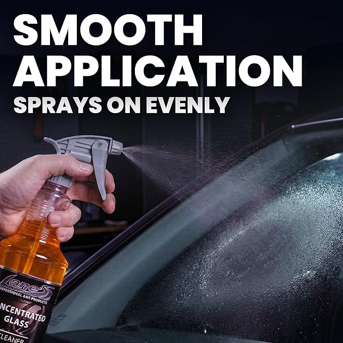 LANE'S Concentrated Auto Glass Cleaner | Tint-Safe Car Windshield, Window Cleaner | Removes Automotive Smoke Film, Fingerprints, & Smudges | Streak-Free, Safe for All Glasses | 128oz