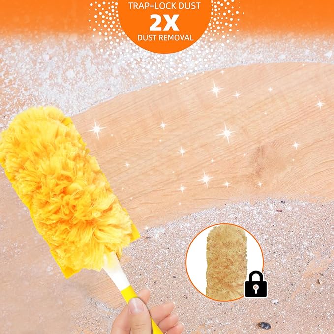 30 Pack 360 Dusters Refills for Swiffer® Dusters, Unscented Heavy Duty Duster Kit Disposable Dusters Refills with 1 Handle for Cleaning Furniture, Blinds, Ceiling Fans