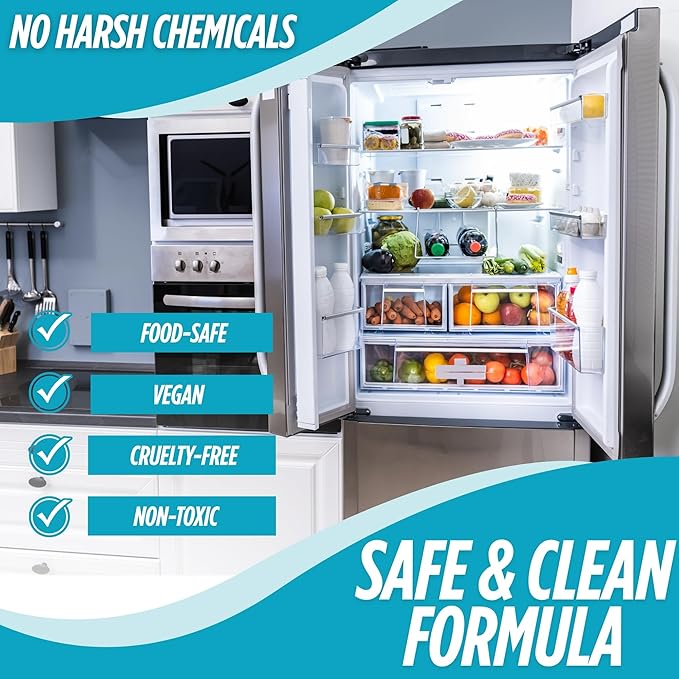 Oh Yuk Fridge Cleaner – Spray + Concentrate Combo | Makes 5 Bottles | Cleans Inside Refrigerator for Spotless, Food-Contact Safe Surfaces | Biodegradable, Vegan | Tackles Sticky Messes & Dried-On Food