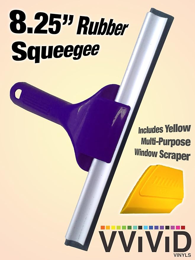 VViViD Handheld All-Purpose Rubber Household Squeegee Including Yellow Multi-Purpose Window Scraper