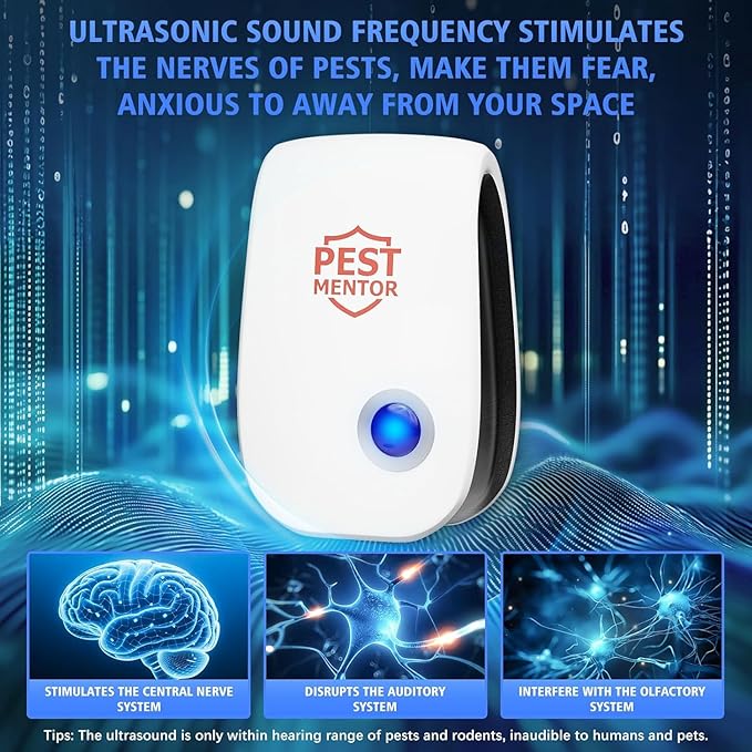 Ultrasonic Pest Repellent, Electronic Pest Control Insect Repeller for Bugs, Mosquito, Roach, Rodent, Spider Mouse Repellent Pest Control Device for Home Car (10p)