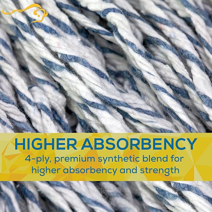 KLEEN Handler Cut End Finish Mop | 1.25" Universal Headband Maximum Absorption Finishing Mop, Pack of 3