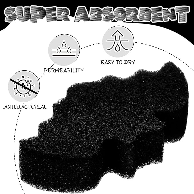 Tioncy 12 Pack Bat Sponges Kitchen Bulk Dual Sided Scrubber Gothic Sponges Dishwashing Non Scratch Bat Kitchen Accessories Dish Scouring, Black